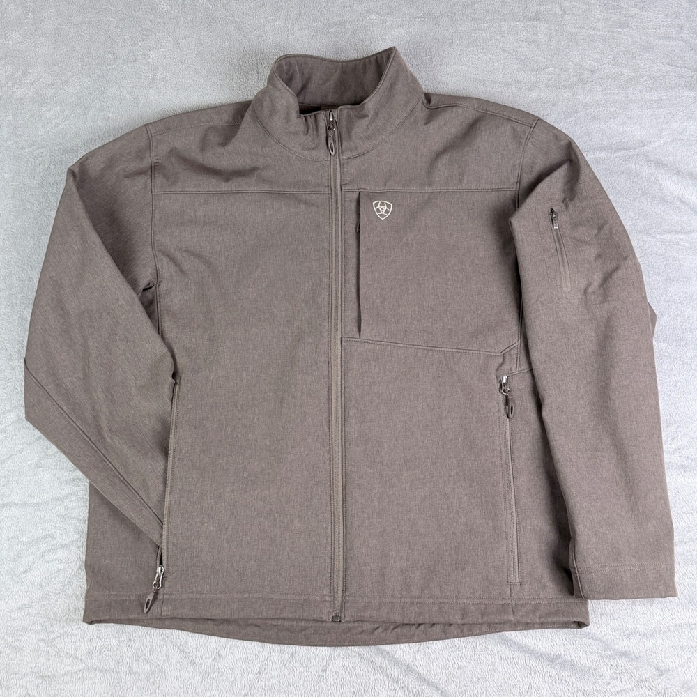 Ariat Vernon 2.0 Softshell Jacket Brown Water Repellent Fleece Lined XL 10037374